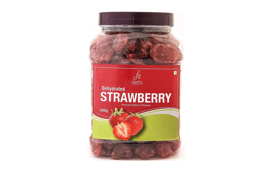Flyberry Gourmet Dehydrated Strawberry    Plastic Jar  500 grams